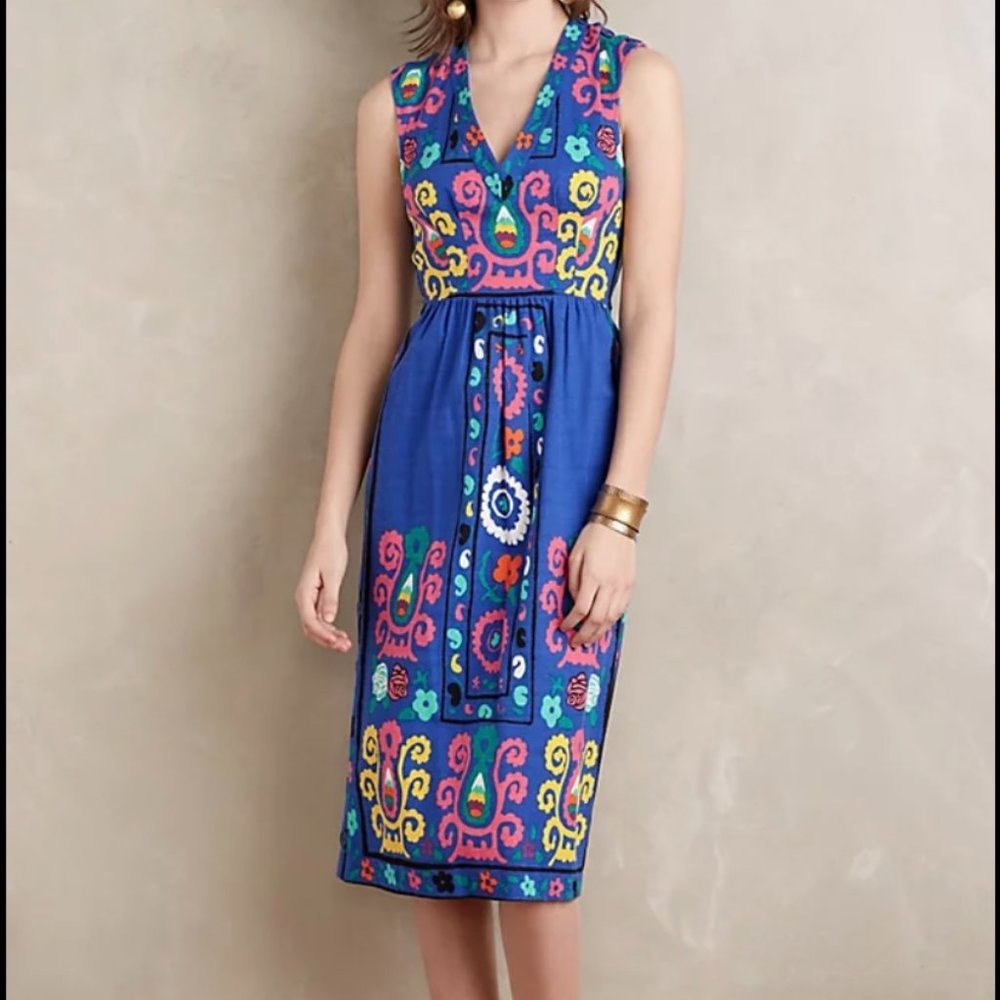 Anthropologie Dress Plenty by Tracy Reese Magali Blue 4P